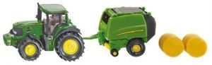 SIK1665 - JOHN DEERE 7530 mit Presse JOHN DEERE 990 und 2 Ballen.