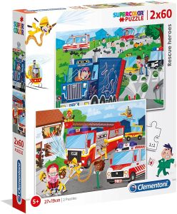 CLE21602 - Puzzle 2x60 Teile Einsatzfahrzeuge