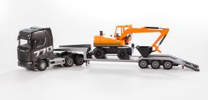 EMEK30607 - SCANIA 770S 6x4 mit 3 Achsen und Mobilbagger