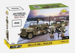 COB3132 - Jeep Willys MB Militärfahrzeug mit Anhänger – 200 Teile