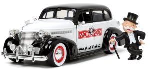 JAD33230 - CHEVROLET Master Deluxe mit Figurine MR MONOPOLY Schwarz und Weiß 1939