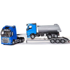 EMEK33714 - VOLVO FH16 6x4 blau mit 3-Achs-Fahrzeug und 6x4 Kipper