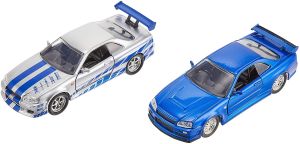 JAD31980 - Pack 2 NISSAN GTR R34 blau und grau Fast and Furious