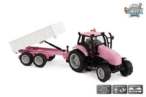 KID510241 - Rosa Traktor mit Anhänger
