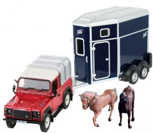 BRI43239 - LAND ROVER Defender mit Pferden