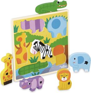 VIL4628 - Holzpuzzle 6 Teile Tiere der Savanne
