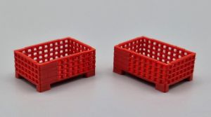 MSM5471/06 - 2 halbhohe Drahtgitter-Palettenboxen, rot – L 24 x B 16 x H 10,3 mm