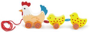 VIG50078 - Huhn und KÃ¼ken zum Nachziehen aus Holz