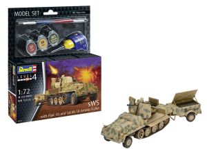 REV63293 - MODELLSET – SWS Flak 43 und SD AH 58 mit Anhänger und Lackierung zum Zusammenbauen