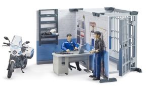 BRU62732 - Polizeistation mit Motorrad und Figuren