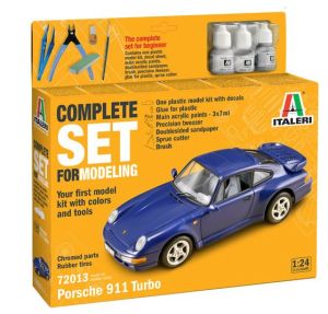 ITA72013 - Starterkit - PORSCHE 911 blau zum Zusammenbauen und Bemalen