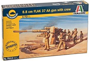 ITA7512 - 8;8-cm-Flak-37-AA-Kanone mit Dienern; die sich schnell zusammenbauen und bemalen lassen