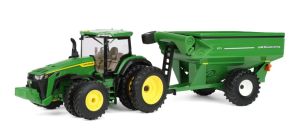 ERT85055 - JOHN DEERE 8R 340 mit grünem J&M Getreideanhänger