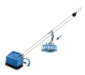 JC89090 - Skilift mit 1 manuellen blauen Gondel