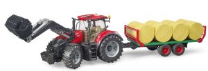 BRU3198 - CASE IH Optum CVX und Ballenanhänger