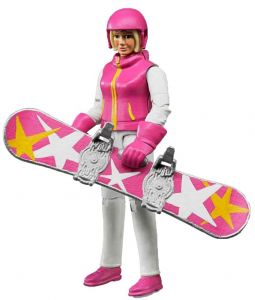BRU60420 - Frau auf Snowboard mit Zubehör