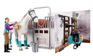 BRU62506 - Stallbox mit Pferd; Reiter und Zubehör