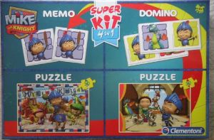 CLE08207 - 4 in 1 Spiel Memo; Domino und Puzzles 2x30 Teile MIKE LE CHEVALIER