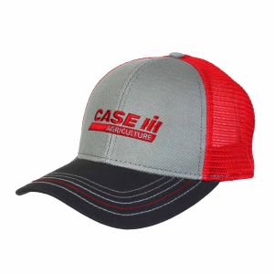 CNH101 - Grau-schwarze CASE IH-Kappe mit rotem Mesh