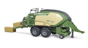 BRU2033 - Krone Big Pack 1290 HDP VC Presse mit 2 rechteckigen Strohballen.
