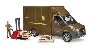 BRU2678 - Lkw MERCEDES BENZ Sprinter UPS mit Fahrer und Zubehör