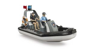 BRU62733 - Aufblasbares Polizeiboot mit Polizist, Taucher und Zubehör