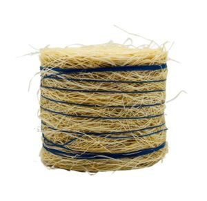 CW0282 - Runder Strohballen mit blauer Schnur – Durchmesser: 3,7 x 4,4 cm