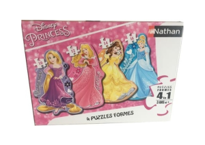 NAT86205 - 4 Puzzles - 10; 12; 14 und 16 Teile - Die Prinzessinnen - 36 x 26 cm