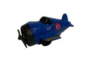NEW01277A - Blaues Flugzeug mit gelben Reibungsstreifen