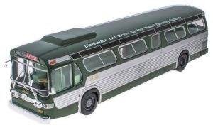 G1255073 - Amerikanischer Linienbus aus NewYork GENERAL MOTORS Neew Look Fishbowl TDH 5301 1965 grün und grau.