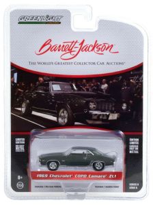 GREEN37220-B - CHEVROLET Copo Camaro ZL1 1969 Metallic Green Barrett Jackson wird im Blister verkauft