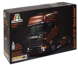 ITA3897 - SCANIA R730 V8 4x2 Show Trucks Schwarz Bernstein maquette 
