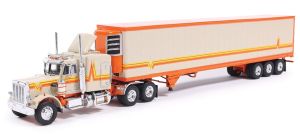 IXO-U64TRTR002M - PETERBILT 359 6x4 1973 mit beigem und orangem Auflieger