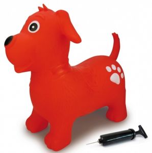 JAM460454 - Tierhüpfender roter Hund mit Pumpe