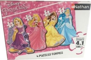 NAT86205 - 4 Puzzles - 10; 12; 14 und 16 Teile - Die Prinzessinnen - 36 x 26 cm