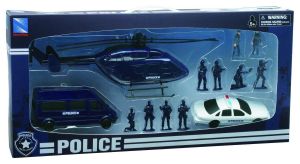 NEW63345 - Polizei-Set mit Hubschrauberautos und zufälligen Figuren