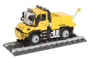 NZG9104 - MERCEDES BENZ Unimog U 430 gelb ZAGRO Schiene/Straße Deutsche DB