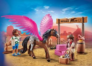PLAY70074 - Playmobil Der Film Marla und Del mit geflügeltem Pferd