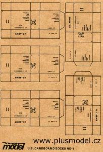 PLS009 - 5 Miniaturboxen der US Army zum Zusammenbauen für Dioramen Maße einer Box 2 x 2 x 1cm