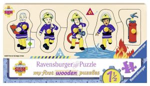 RAV032372 - Holzpuzzle - 5 Teile - Feuerwehrmann SAM - Sam und seine Freunde - 24 x 13 cm