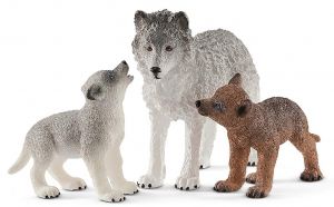 SHL42472 - Mama Wolf mit Jungen