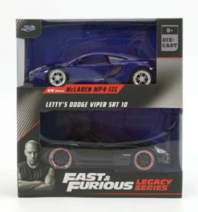 JAD35694 - TWIN PACK – McLAREN MP4 12C blau und DODGE Viper SRT schwarz FAST and FURIOUS