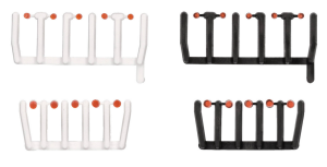 HER054843 - 80 transparente orangefarbene Leuchtdioden mit schwarzen und weißen Sockeln