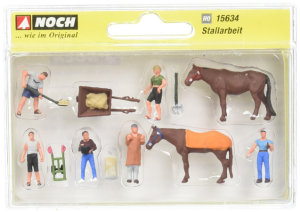 NOC15634 - Lot von 2 Pferden und 6 Figuren