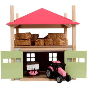 KID610085 - Gebäude mit Garage und rosa Dachboden (Abnehmbares Dach wird ohne Zubehör verkauft)