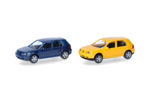 HER013956-002 - VOLKSWAGEN Golf IV gelb und blau – 2 Teile zum Zusammenbauen