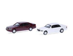HER012751-004 - MERCEDES BENZ S-Klasse W140 rot und grau – 2 Teile zum Zusammenbauen