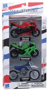 NEW67015B - Set mit 3 HONDA KAWASAKI und YAMAHA Motorrädern
