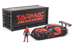 T64-008-4A3R - MERCEDES AMG GT3 #3 2018 mit Container und roter und schwarzer Figur