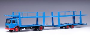 IXOTTRX034 - MAN 4x2 Autotransporter mit Anhänger 2 Achsen 1970 Blau